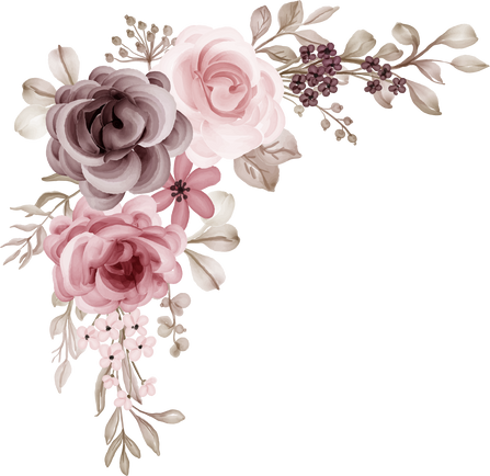 flower arrangement with rose pink pastel & maroon.